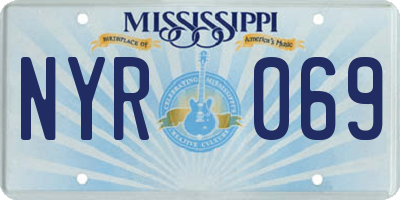 MS license plate NYR069