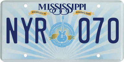 MS license plate NYR070