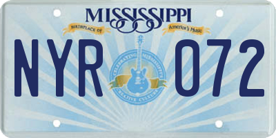 MS license plate NYR072