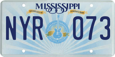 MS license plate NYR073