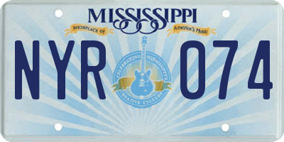 MS license plate NYR074