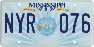 MS license plate NYR076