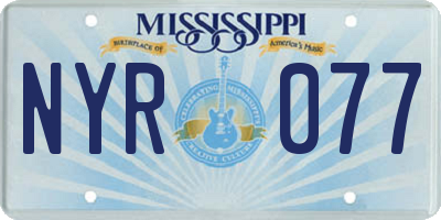 MS license plate NYR077