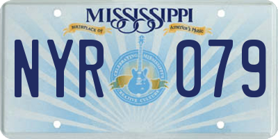 MS license plate NYR079