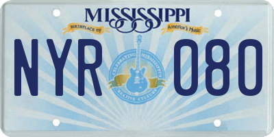 MS license plate NYR080