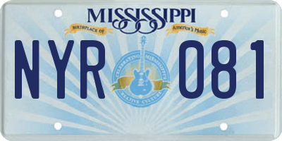 MS license plate NYR081