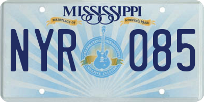 MS license plate NYR085