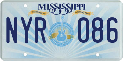 MS license plate NYR086