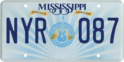 MS license plate NYR087