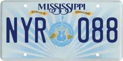 MS license plate NYR088