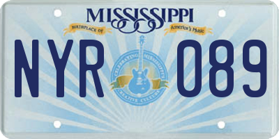 MS license plate NYR089