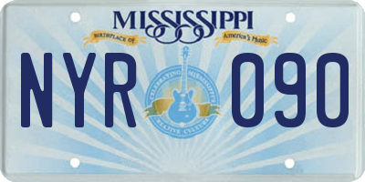 MS license plate NYR090