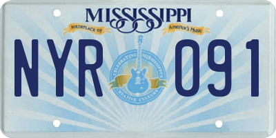 MS license plate NYR091