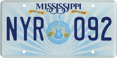 MS license plate NYR092