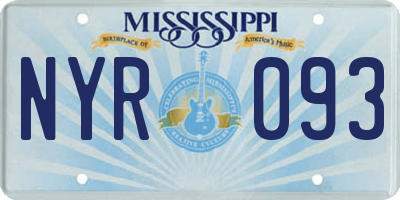 MS license plate NYR093