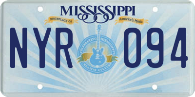 MS license plate NYR094