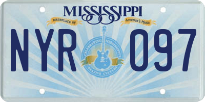 MS license plate NYR097