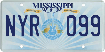 MS license plate NYR099