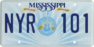 MS license plate NYR101