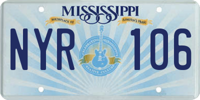 MS license plate NYR106