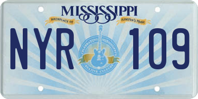 MS license plate NYR109