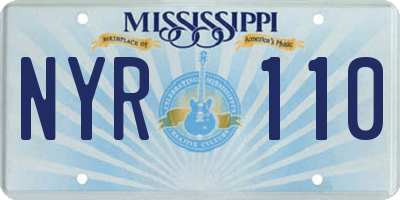 MS license plate NYR110
