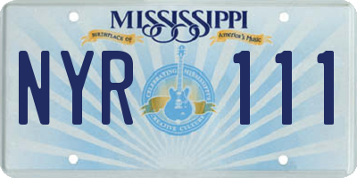 MS license plate NYR111