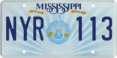 MS license plate NYR113
