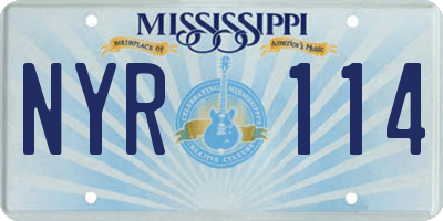 MS license plate NYR114