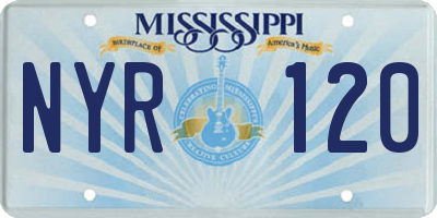 MS license plate NYR120