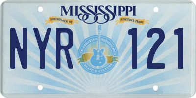 MS license plate NYR121