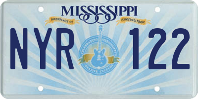 MS license plate NYR122