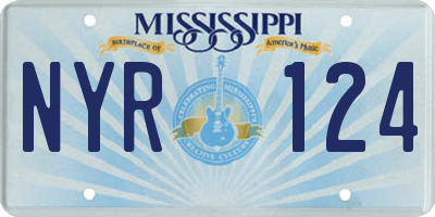 MS license plate NYR124