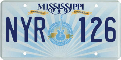 MS license plate NYR126