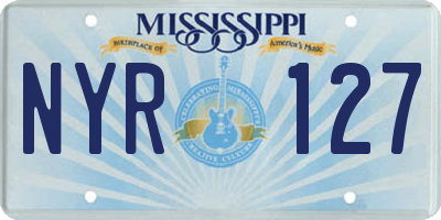 MS license plate NYR127