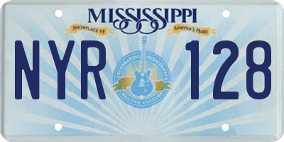 MS license plate NYR128