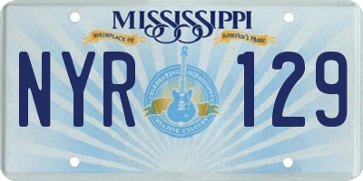 MS license plate NYR129