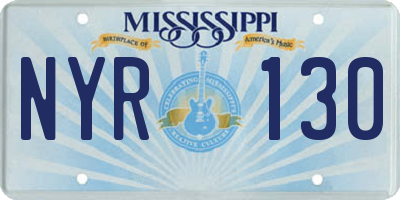 MS license plate NYR130