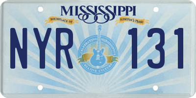 MS license plate NYR131