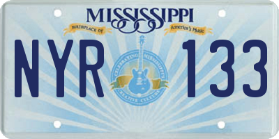 MS license plate NYR133