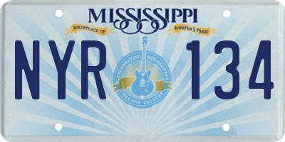 MS license plate NYR134