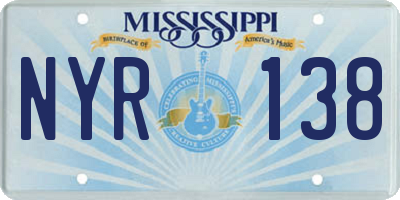 MS license plate NYR138