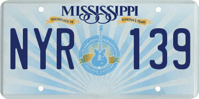 MS license plate NYR139