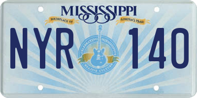 MS license plate NYR140