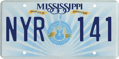 MS license plate NYR141