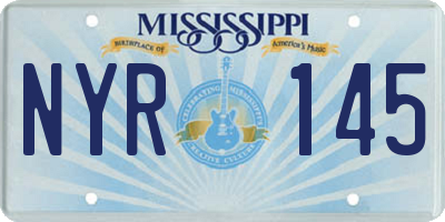 MS license plate NYR145