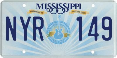 MS license plate NYR149