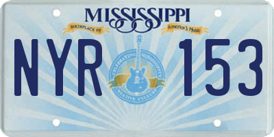 MS license plate NYR153