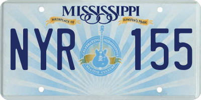 MS license plate NYR155