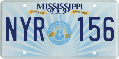 MS license plate NYR156